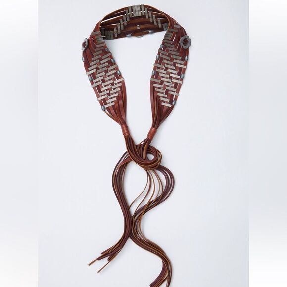 Free People Bonita Leather Wrap Belt in Artemis - Picture 3 of 7